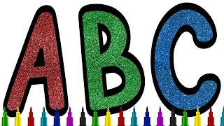 Learn to Write ABC for Kids and Toddler | Glitter Coloring ABC | Write Alphabets A-Z