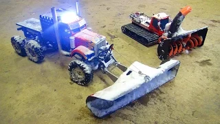 RC ADVENTURES - SNOW MACHiNES DOiNG WORK - OPTiMUS & BLiZZARD - Plow & Snow Blower