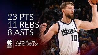 Domantas Sabonis 23 pts 11 rebs 8 asts vs Warriors 23/24 season