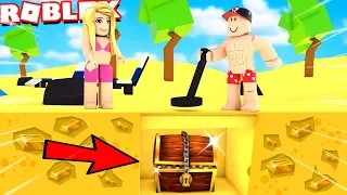 SZUKAMY UKRYTEGO SKARBU NA PLAŻY!!! 💰 (Roblox Beach Simulator) | Vito i Bella