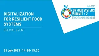 UNFSS+2 Digitalization for Resilient Food Systems