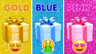 Choose your Gift 3 Gift box Challenge | Pink, Blue or Gold💗💙💛  #giftboxchallenge