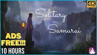 SOLITARY SAMURAI - 10 HOURS - HANS ZIMMER - JAPANESE MUSIC RAIN MEDITATION - ASMR - 4K -