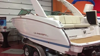 Showroom Demo, 2018 Regal 22 FasDeck Classic White w/Steele Blue Stripe