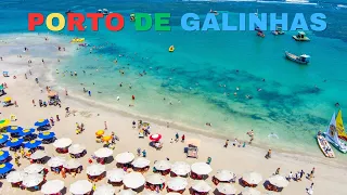 4K BEACH AND CITY WALK Piscinas Naturais de Porto de Galinhas on Foot, Ipojuca, Pernambuco BRAZIL