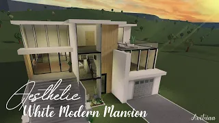 Aesthetic White Modern Mansion | Bloxburg Speed Build | Avitsiaa