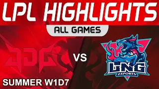 JDG vs LNG Highlights ALL GAMES LPL Summer Season 2023 W1D7 JD Gaming vs LNG Esports by Onivia