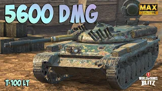 Great Platoon! T-100 LT with 5600 DAMAGE ⭕️ Ace Badge ⭕️ WoT Blitz Gameplay