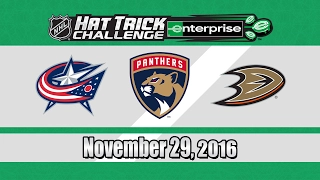 The Blue Jackets Win! NHL Hat Trick Challenge - November 29, 2016