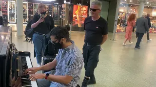 Beautiful Classical Piano Duet In The Station