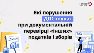 Які порушення ДПС шукає при документальній перевірці "інших"податків і зборів