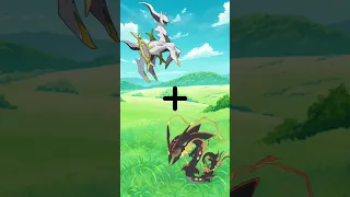 Pokemon Arceus combined with Mega Rayquaza / Legendary and Mega Legendary Pokemons fusion/ #shorts