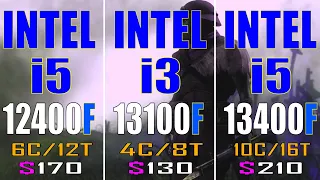 INTEL i5 12400F vs INTEL i3 13100F vs INTEL i5 13400F || PC GAMES TEST ||