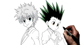 How To Draw Gon & Killua | Step By Step | Hunter X Hunter