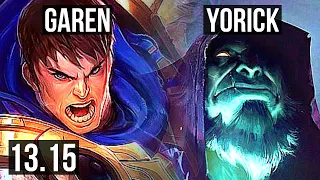 GAREN vs YORICK (TOP) | 9/2/7, Godlike, 400+ games | EUW Master | 13.15