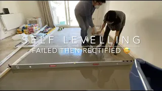 Self levelling floor timelapse | Failed and Rectified | Mapei 3240