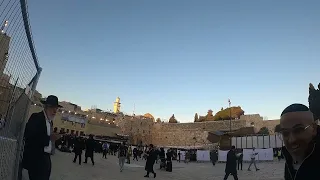 Walking to event at Western Wall, Jerusalem old city.