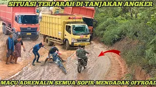 Mendadak Off-road !! Semua Sopir Truk Uji Adrenalin Ketika Melewati Jalan Super Licin