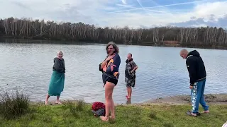 New year swim in Netherlands