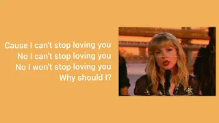 Taylor Swift - Can't Stop Loving (HD LYRICS) - Phil Collins