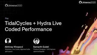TidalCycles + Hydra Live Coded Performance - GitHub Universe 2020