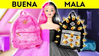 CAMBIO DE LOOK DE MUÑECA MALA VS. BUENA || ¡Transformación de belleza de buena vs. mala por 123 GO!