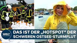 STURMFLUT PEITSCHT AN OSTSEEKÜSTEN: Städte unter Wasser - Schleswig-Holstein und Dänemark betroffen
