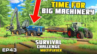 INCREASING TIMBER PRODUCTION WITH A NEW MACHINE Survival Challenge Multiplayer FS22 Ep 43