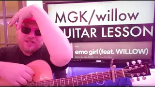 How To Play emo girl  - Machine Gun Kelly and WILLOW Guitar Tutorial (Beginner Lesson!)