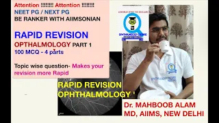 RAPID REVISION OPHTHALMOLOGY  NEET PG PART 1
