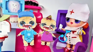 PAPER AT THE DENTIST🦷😲🤣 Dolls LOL LOL surprise in kindergarten! Funny cartoons Darinelka