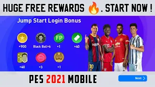 BEST TIME CREATE NEW ACCOUNT START NOW! | HUGE FREE REWARDS 🔥| PES 2021 MOBILE