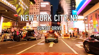 Manhattan NYC Sunset Drive in 4K