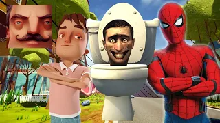 Hello Neighbor - New Secret Neighbor Skibidi Toilet Dark Riddle Aaron Spider-Man Gameplay