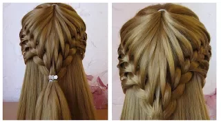 Coiffure cheveux long/mi long 🌺 Coiffure avec tresse facile à faire soi même