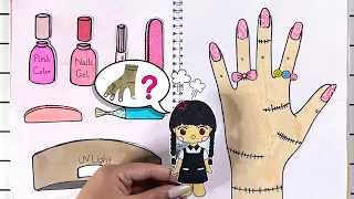 [🐾paper diy🐾] Nail care Wednesday🖐💅 Nail arts tutorial 수요일 아담스와 이니드 | ASMR