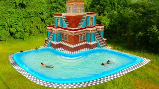 [Full Video] Building Villa House & Swimming Pool In forest For Entertainment Place In My Holiday