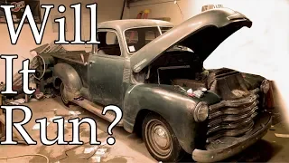 1949 Chevy 3100 Will it Run? First start in 30 Years