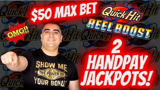 HIGH LIMIT Quick Hit Reel Boost Slot ✦2 HANDPAY JACKPOTS✦ On $50 MAX BET | SE-7 | EP-24