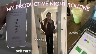 my productive fall night routine 🤎😴 💤 | self care, studying, cleaning