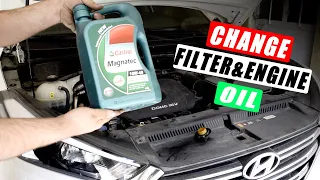 how to change engine oil - Hyundai Tucson 2017