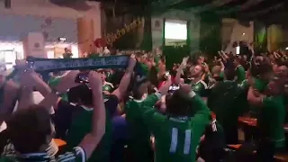Northern Ireland fans singing "Will Griggs on Fire" at Oktoberfest in Belfast today.