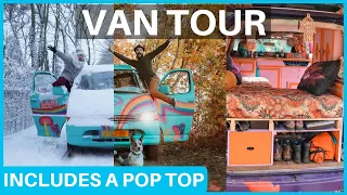 VAN TOUR | The Most Fun Vibrant Van Conversion EVER By Colorful Couple