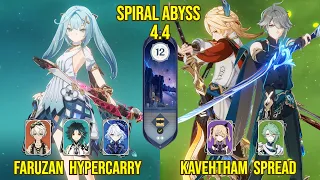 C6 Faruzan Hypercarry & C6C1 Kavehtham Spread | Genshin Impact Spiral Abyss Version 4.4