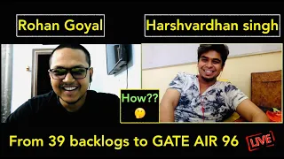 Journey from 39 backlogs to GATE AIR 96 | Rohan Goyal | Civil Engineer | by Harshvardhan Singh