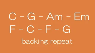 C-G-Am-Em-F-C-F-G backing track repeat key=C