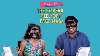 People Try The Korean Peel-Off Face Mask | Ft. Aakansha & Kanishk | Ok Tested