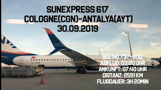 SunExpress Köln/Bonn(CGN) - Antalya(AYT) Boeing 737-800NG