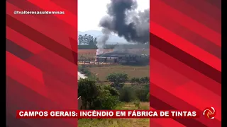 Incêndio em fábrica de tinta em Campos Gerais