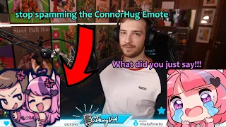 CDawgVA told chat to stop spamming the ConnorHUG emote